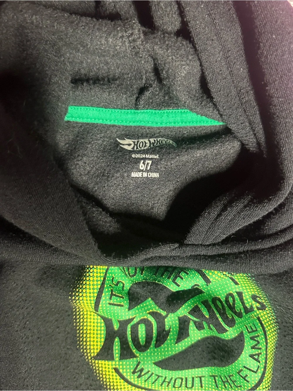 Hot Wheels Boys Black Speed Club Hoodie and Jogger Sweatpants Set Size 6/7